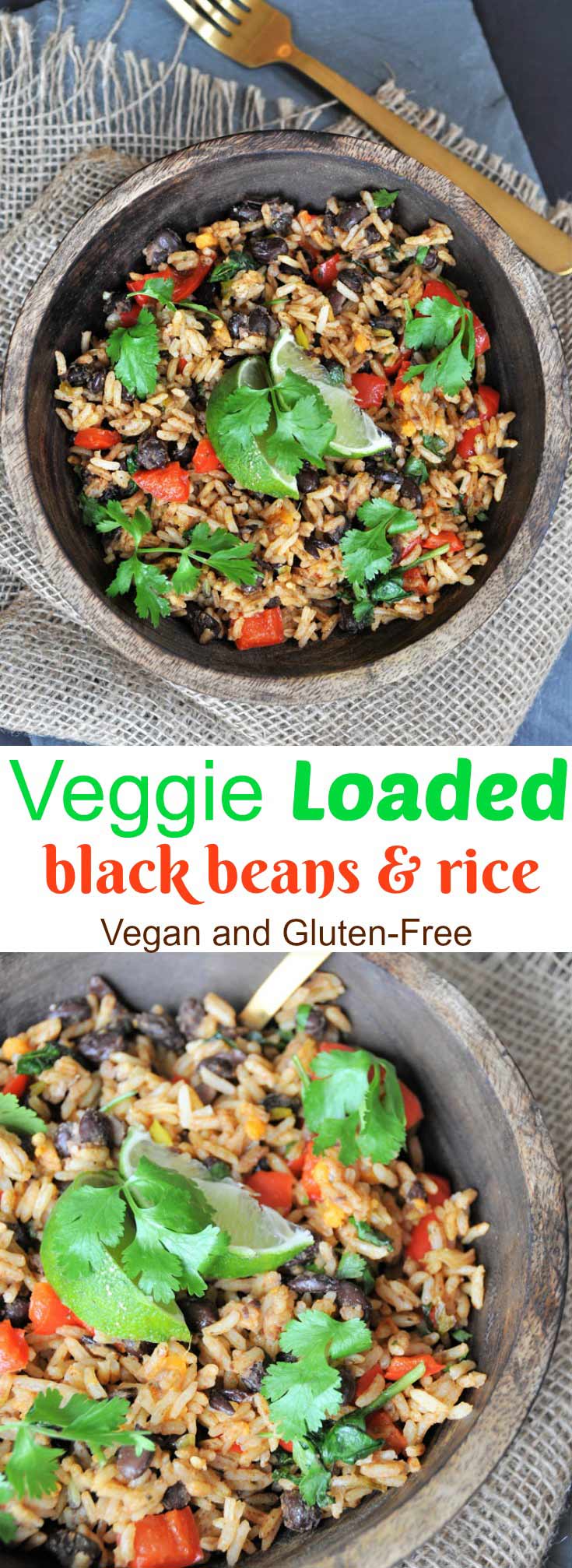 Healthy and easy vegetable black beans and rice. The perfect dinner for a busy weeknight.