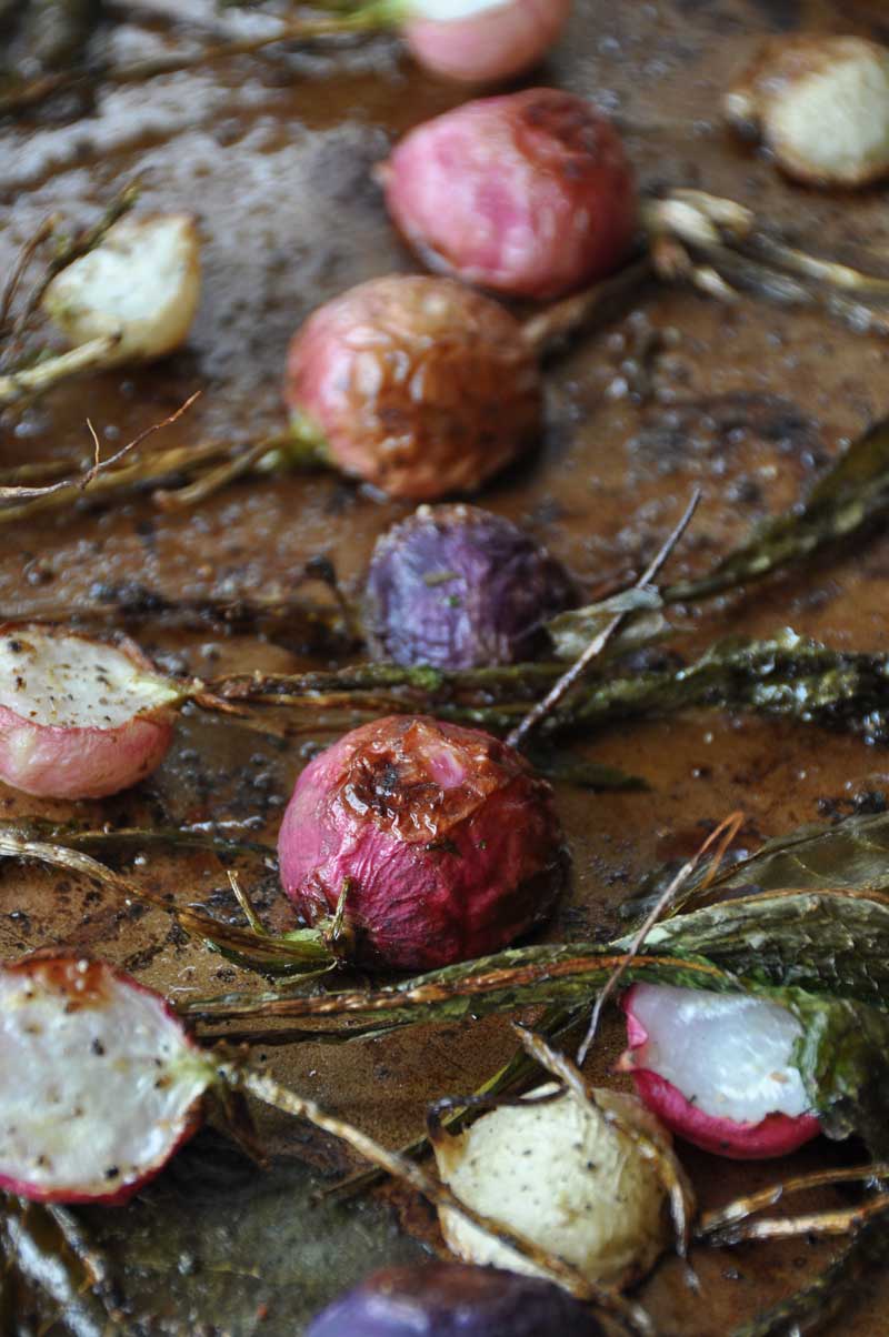 Simple and easy to make roasted radishes with balsamic vinegar. Perfect for an appetizer, side dish, and for Easter.