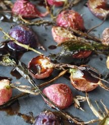 Simple and easy to make roasted radishes with balsamic vinegar. Perfect for an appetizer, side dish, and for Easter.