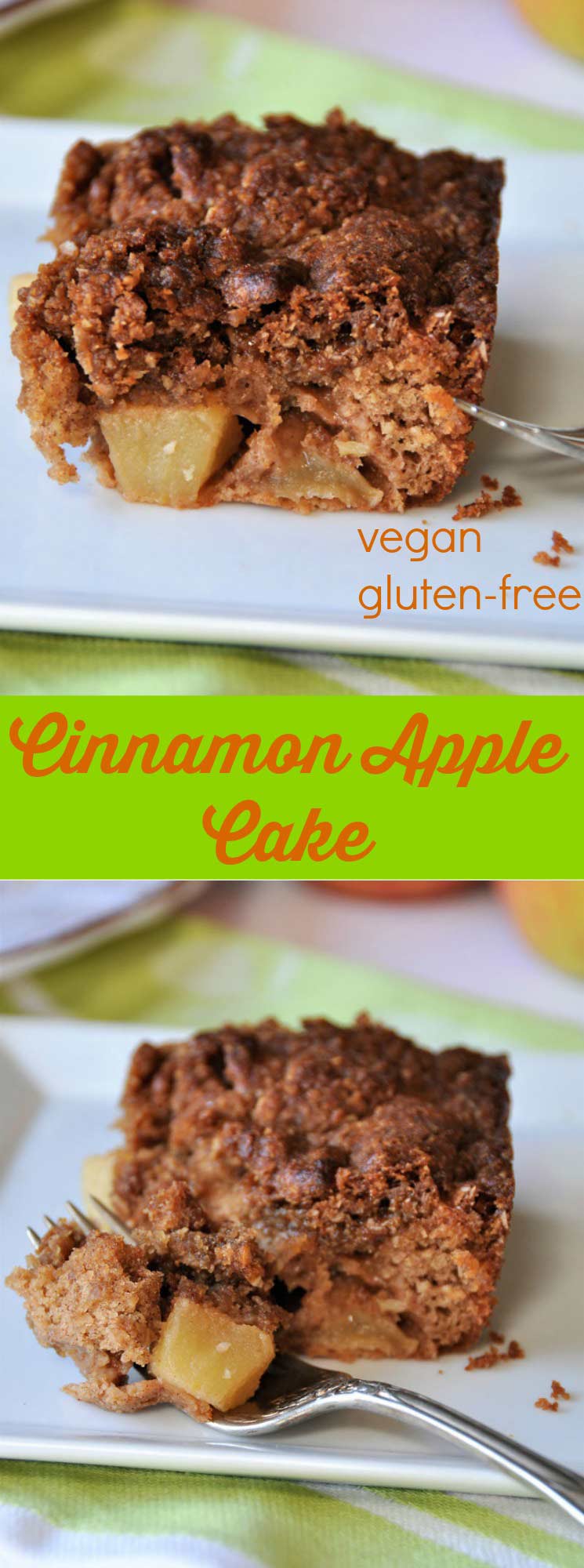 Vegan apple cinnamon crunch cake! The perfect refined sugar-free dessert!