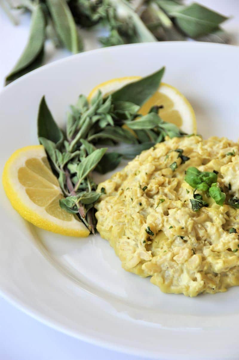 Creamy lemon and herb risotto! Made with oregano, sage, and basil.