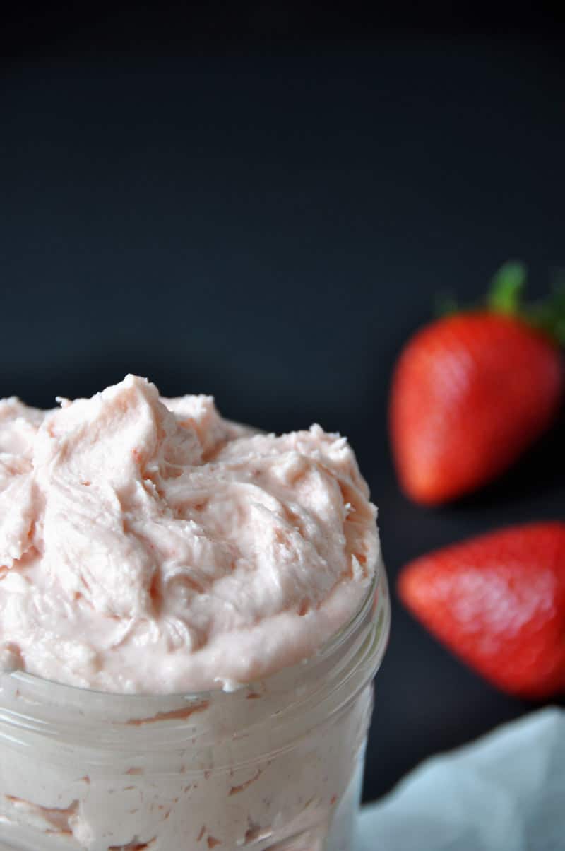 Strawberry Buttercream Frosting made with fresh strawberry puree. The best frosting for cakes and cupcakes!