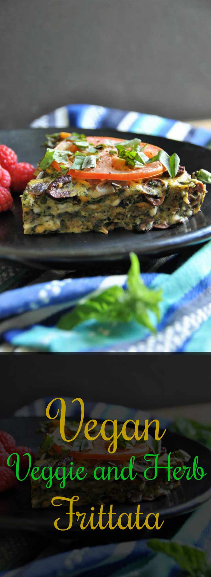 Vegan vegetable and herb frittata for breakfast, lunch, or dinner!