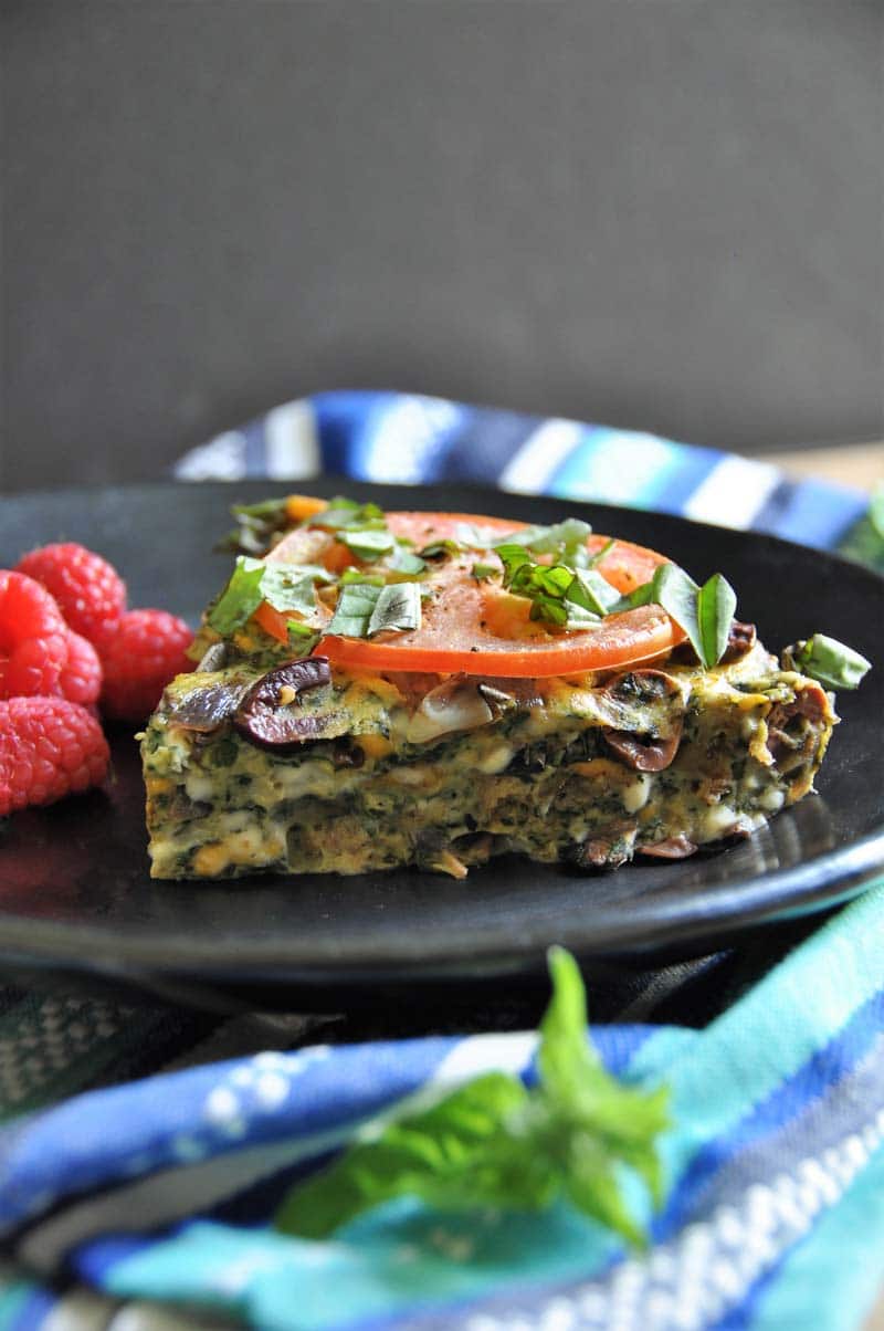 A healthy and simple to make vegan vegetable and herb frittata! The perfect brunch food. 