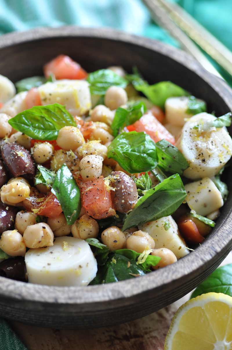 The easiest and freshest chickpea salad with an easy lemon dressing. The perfect summer dinner!