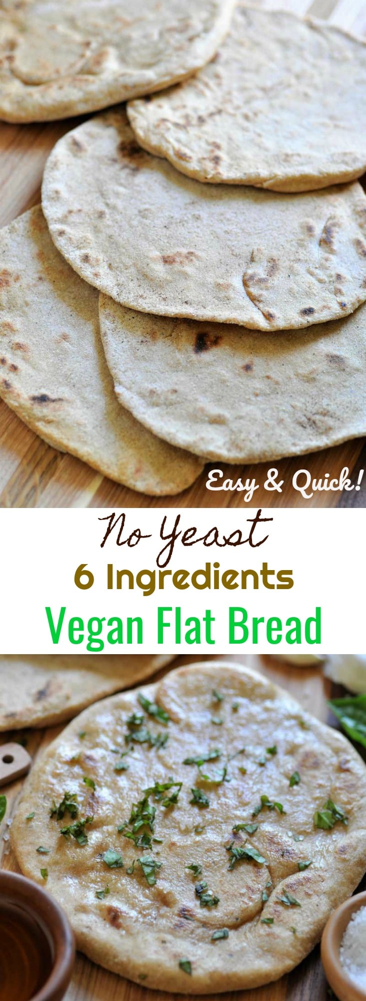 Garlicky vegan flatbread! Yeast-free and egg-free!