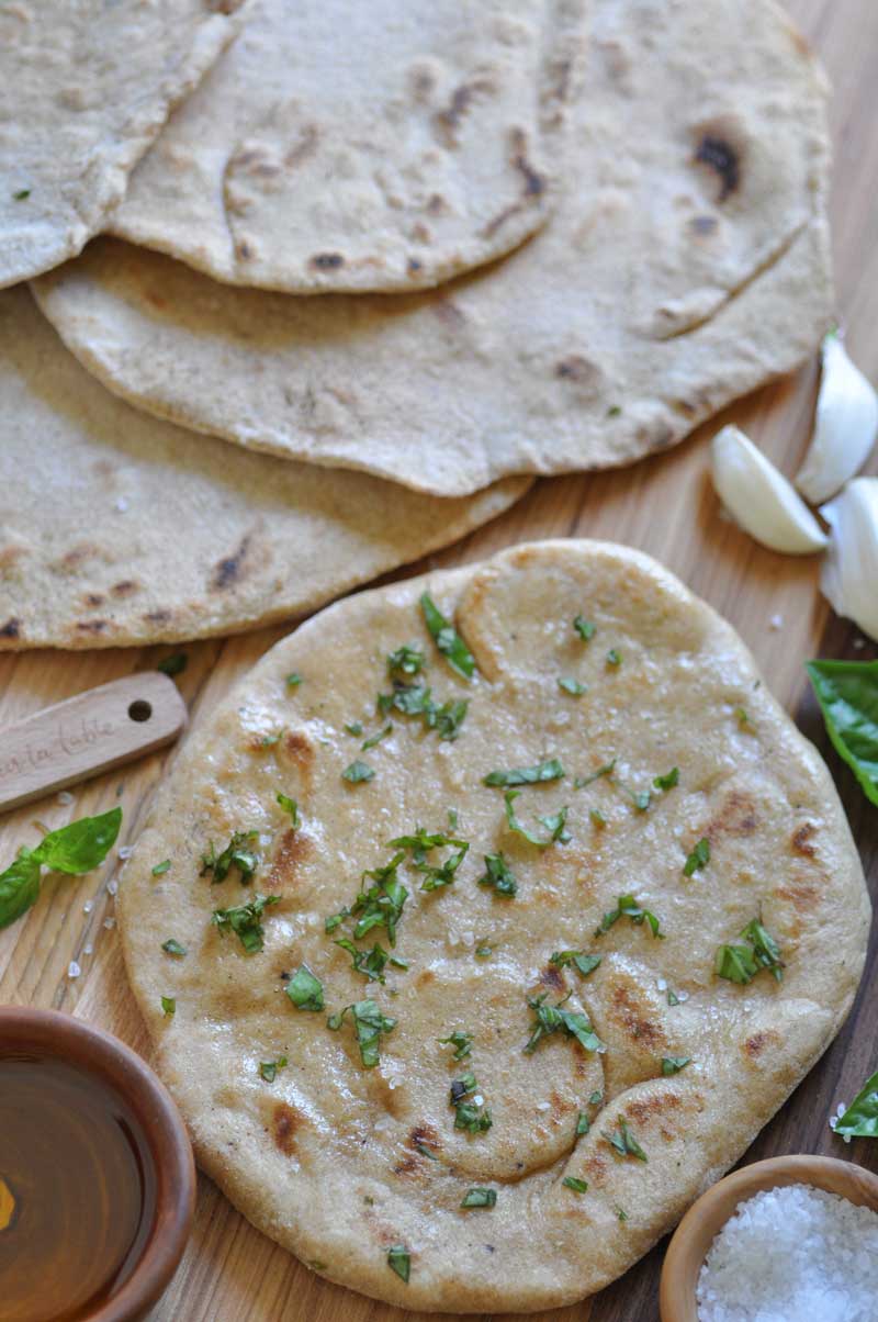 No Yeast Vegan Garlic Flatbread