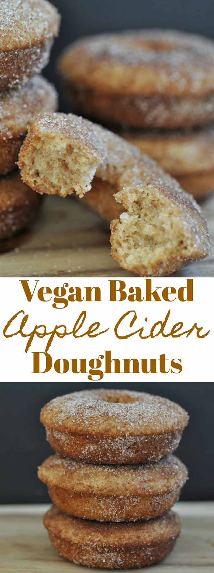 Baked Vegan Apple Cider Doughnuts! Easy to make and great for a fall dessert or breakfast.