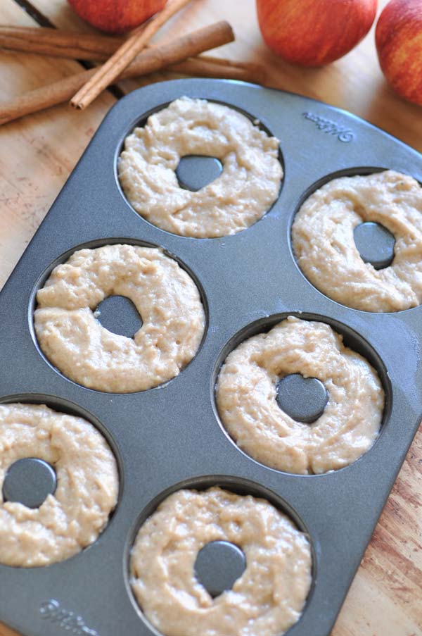 Vegan apple cider doughnuts! These are baked, not fried, so they're a little bit healthier.