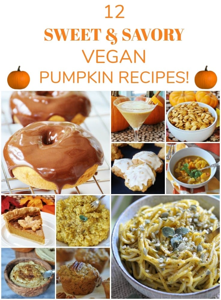 A collage of sweet and savory pumpkin recipes