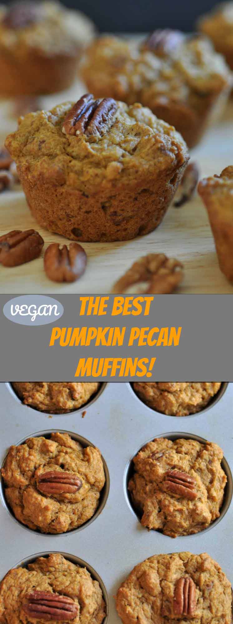 Delicious vegan pumpkin pecan muffins! Dairy-free and easy to make.