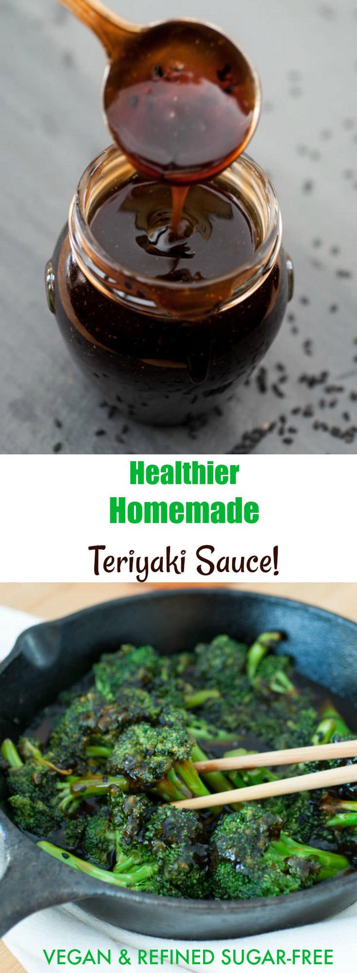Healthy Homemade Vegan Teriyaki Sauce! Only 6 ingredients and 10 minutes to make! Refined sugar-free.