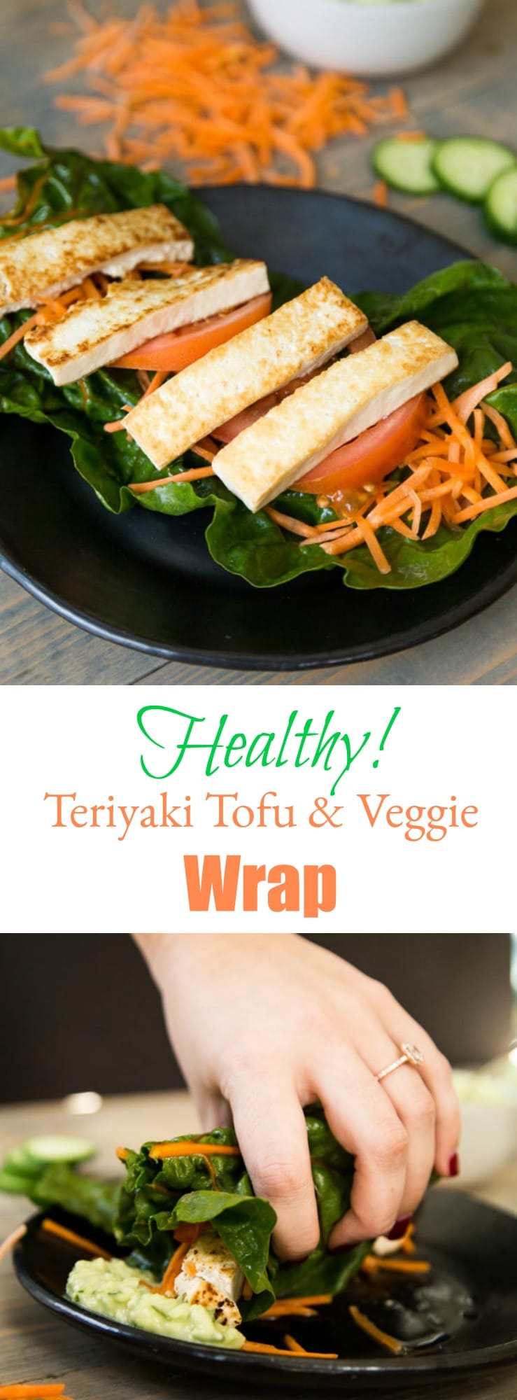 Our crunchy, creamy, and healthy baked tofu and veggie wrap is easy to make and delicious! The perfect fast and easy dinner or lunch. #vegan #tofu #wrap