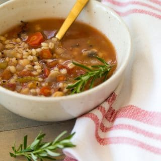 Italian Lemon Rosemary Barley Soup