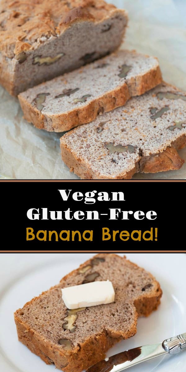 This one bowl banana bread is gluten-free, vegan, tender and delicious! #vegan #gluten-free #bananabread