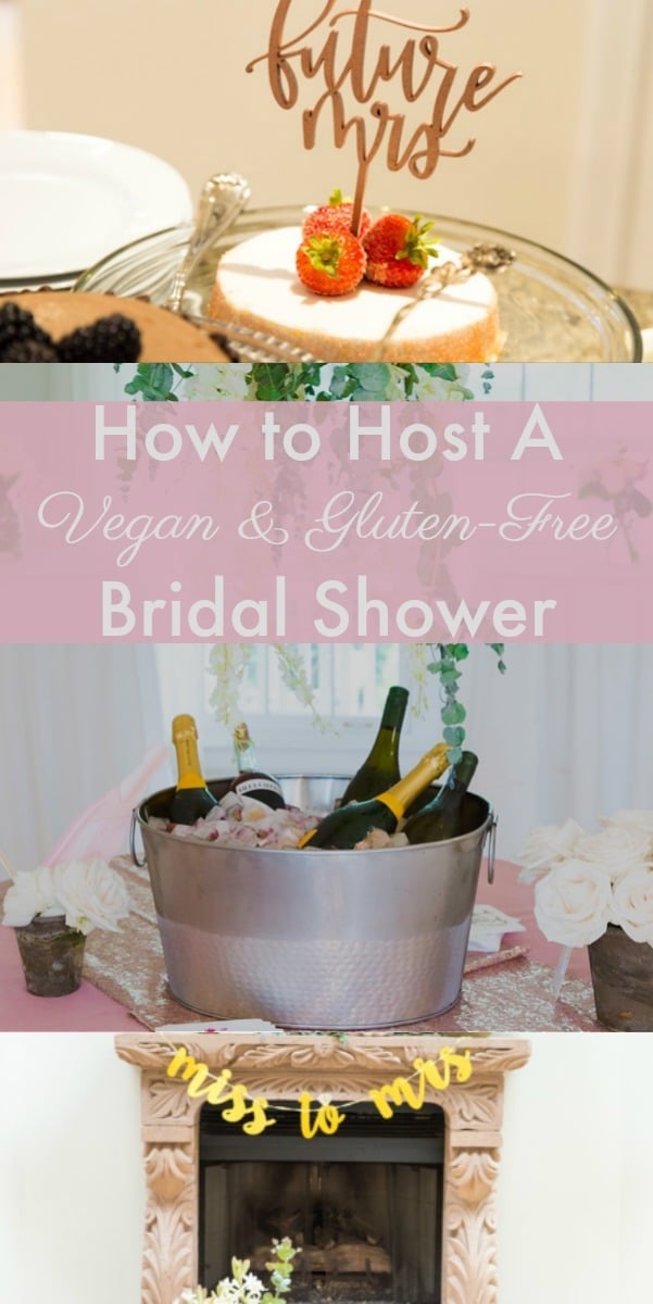 You can create a beautiful and delicious bridal shower party with completely vegan and gluten-free food. It's all about the details! #vegan #bridalshower #party #gluten-free