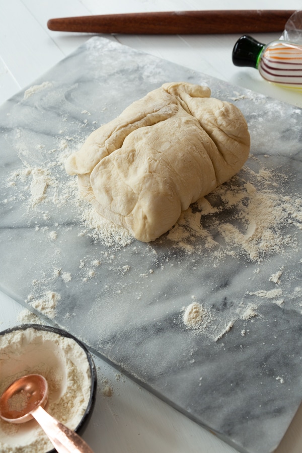 croissant dough after rising in the fridge