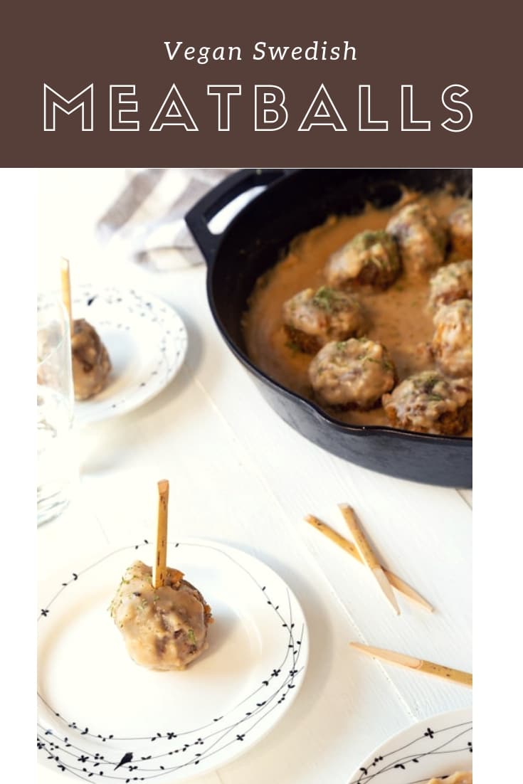Our Vegan Swedish Meatball recipe is so meaty and delicious! You'll never know that they're vegan. #veganmeatballs #swedishmeatballs #veganappetizers