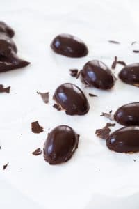 chocolate Easter eggs on parchment paper