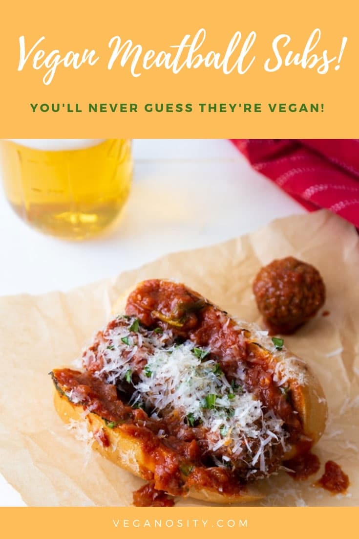 You'll never guess these are vegan! Our vegan meatballs subs are so full of flavor, hearty, and delicious! #veganmeatball #subs #dinner