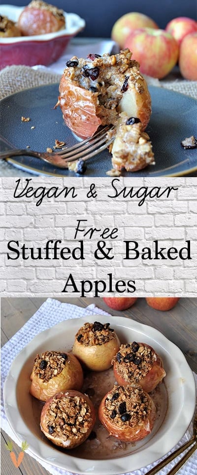 Sugar-Free Stuffed Baked Apples - Veganosity