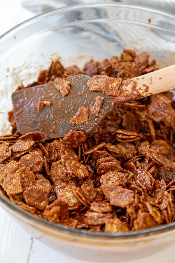 Cereal coated in melted chocolate.