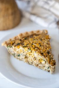Vegan Spinach and Mushroom Quiche - Veganosity
