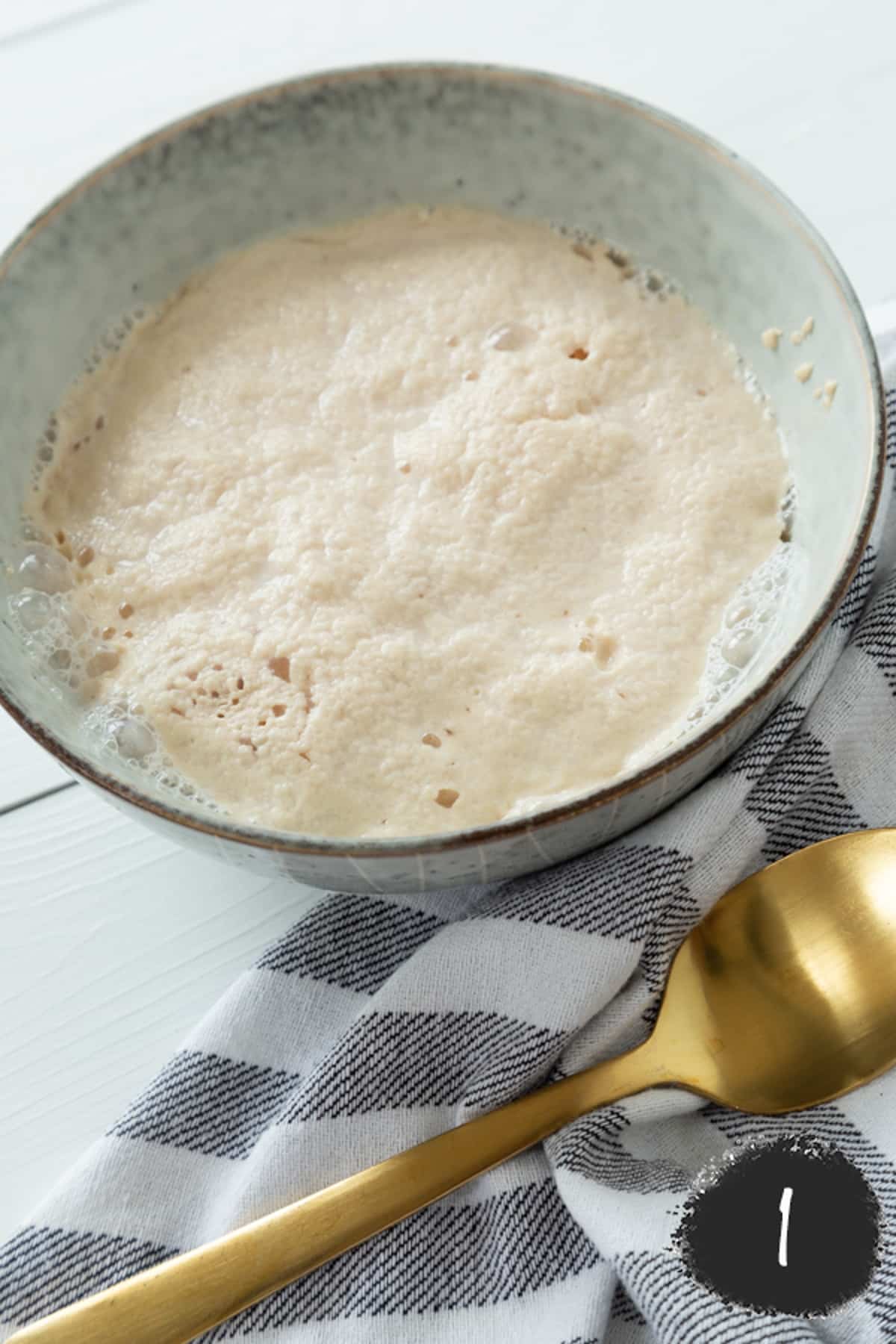 A bowl of proofed yeast.