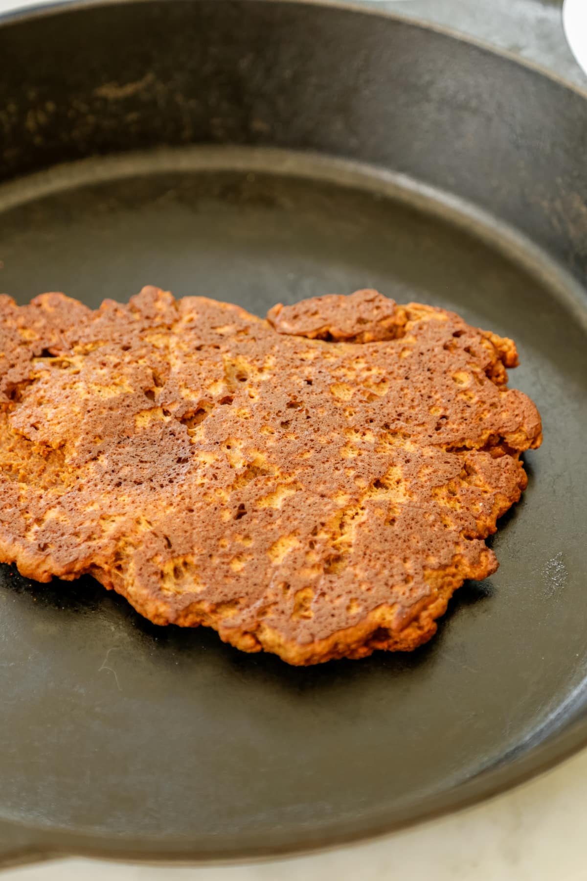 Seitan ribs in a pan.