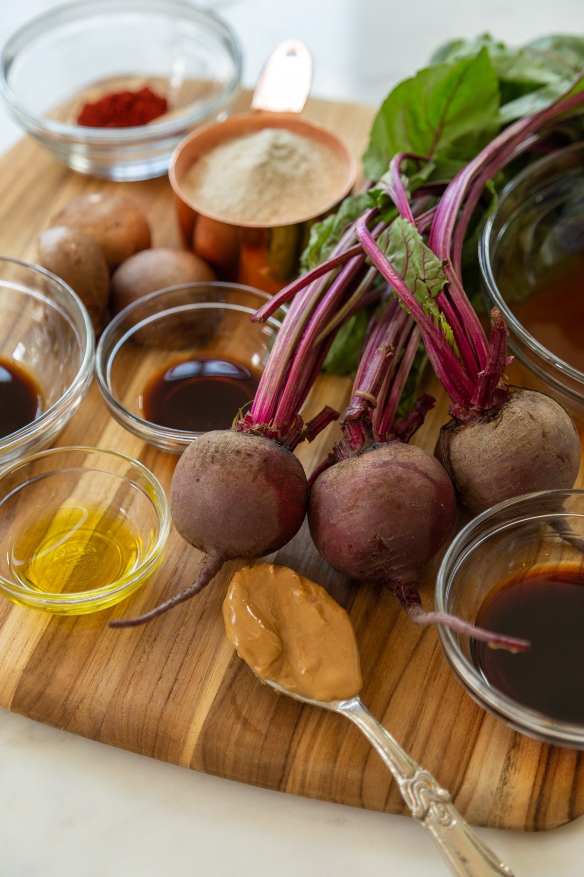 Ingredients for seitan ribs.